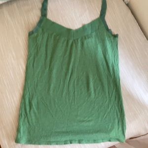Free People Green Tank with Some Detailing XS